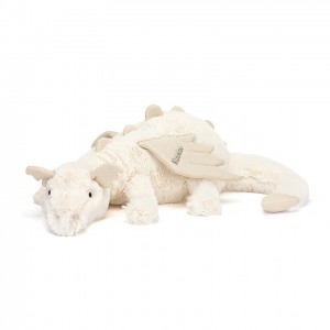 Huge Jellycat Personalised Snow Dragon USA | 54MXRWCAL