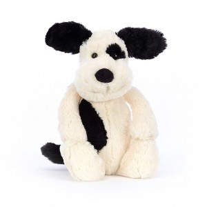 Medium Jellycat Bashful Black & Cream Puppy Black Friday | 03EIALUWJ