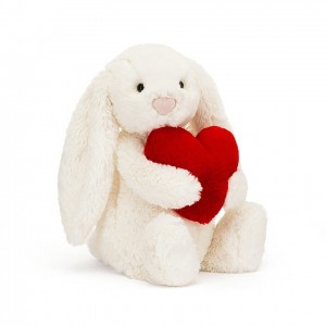 Medium Jellycat Bashful Red Love Heart Bunny | 69HXMOJIR