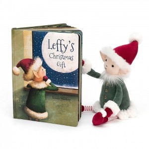 Medium Jellycat Leffy's Christmas Gift Book and Leffy Elf | 63HZJLYPS