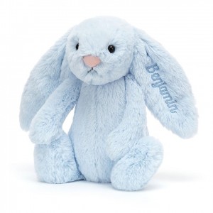 Medium Jellycat Personalised Bashful Blue Bunny USA | 59RNAWSIK