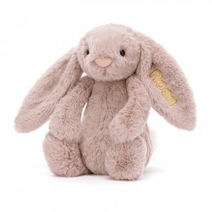 Medium Jellycat Personalised Bashful Luxe Bunny Rosa | 60TGORANF