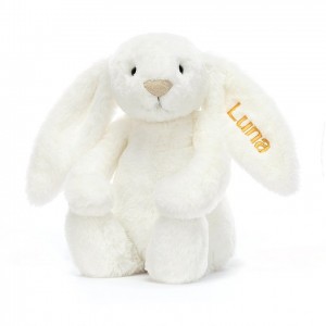 Medium Jellycat Personalised Bashful Luxe Bunny Luna Clearance Sale | 72HSXKLYO