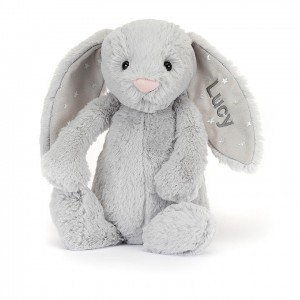 Medium Jellycat Personalised Bashful Shimmer Bunny Black Friday | 01UJTQIAG