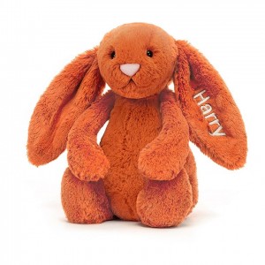 Medium Jellycat Personalised Bashful Tangerine Bunny Clearance | 92ZFHMLEQ