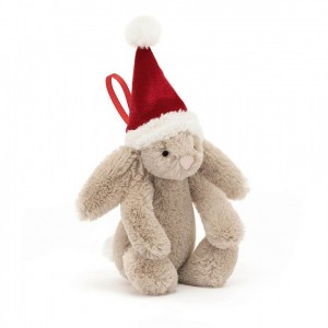 Tiny Jellycat Bashful Christmas Bunny Decoration Clearance | 90XEWCRQZ