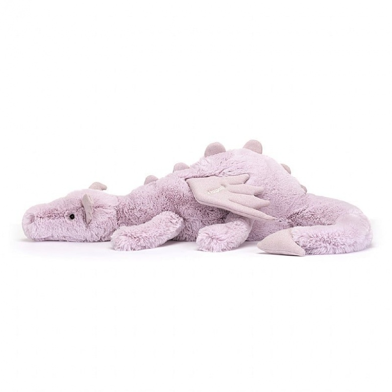 Huge Jellycat Personalised Lavender Dragon | 31FINMQSK