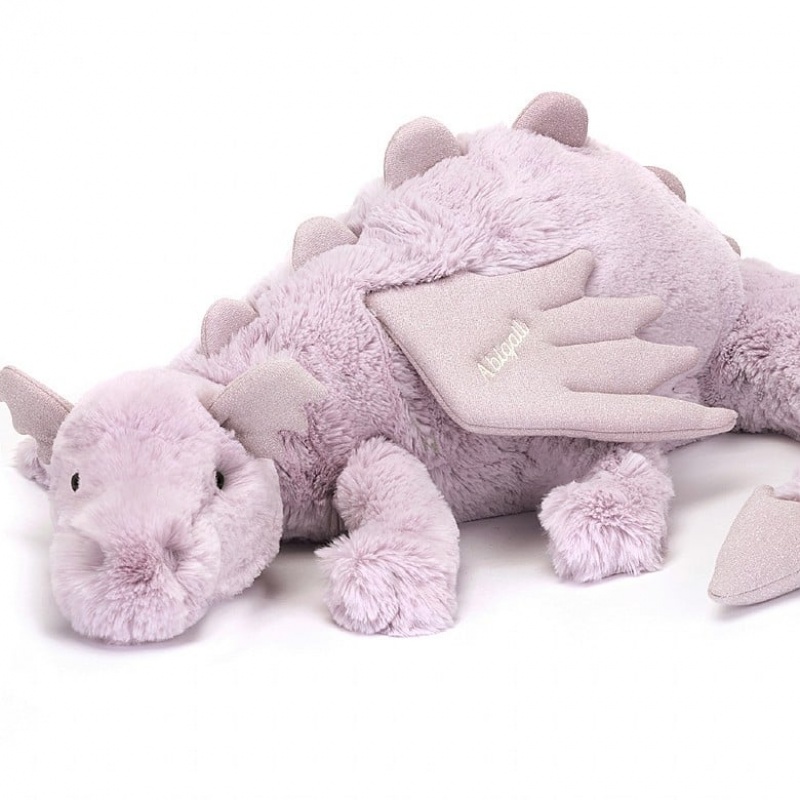 Huge Jellycat Personalised Lavender Dragon | 31FINMQSK