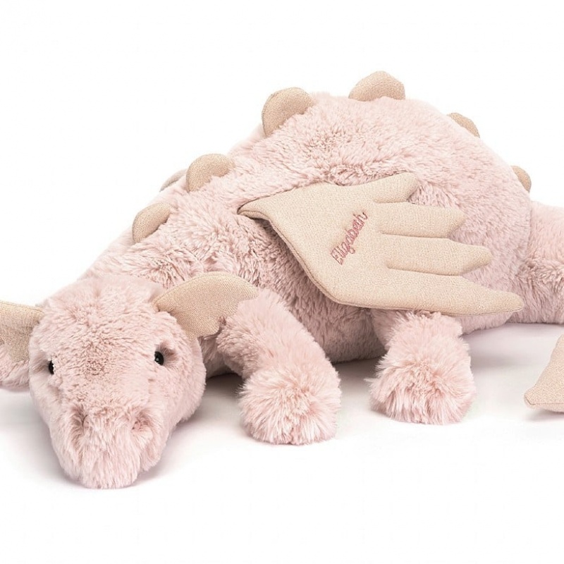 Huge Jellycat Personalised Rose Dragon USA | 53IHURXVA