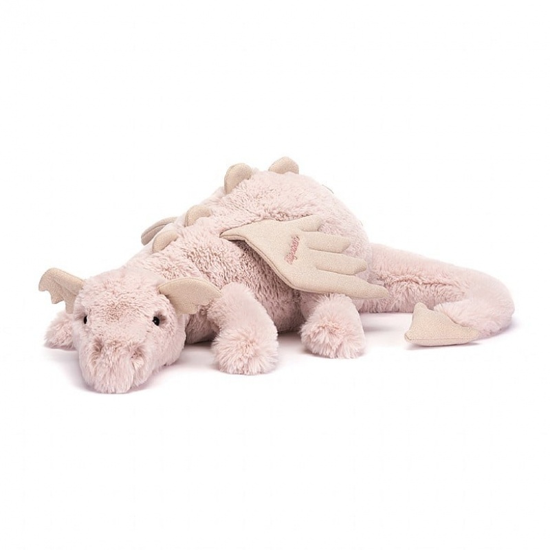 Huge Jellycat Personalised Rose Dragon USA | 53IHURXVA