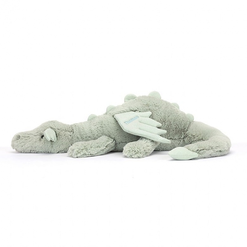 Huge Jellycat Personalised Sage Dragon Black Friday | 02IGTBNPD