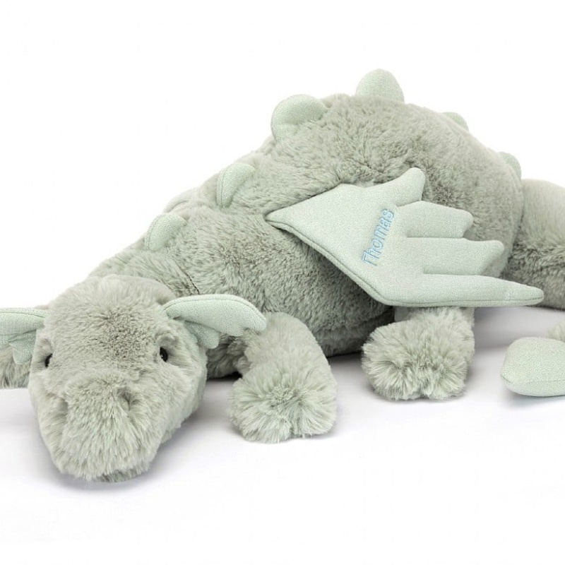 Huge Jellycat Personalised Sage Dragon Black Friday | 02IGTBNPD