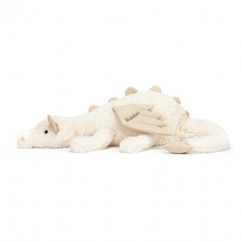 Huge Jellycat Personalised Snow Dragon USA | 50THVKOUI