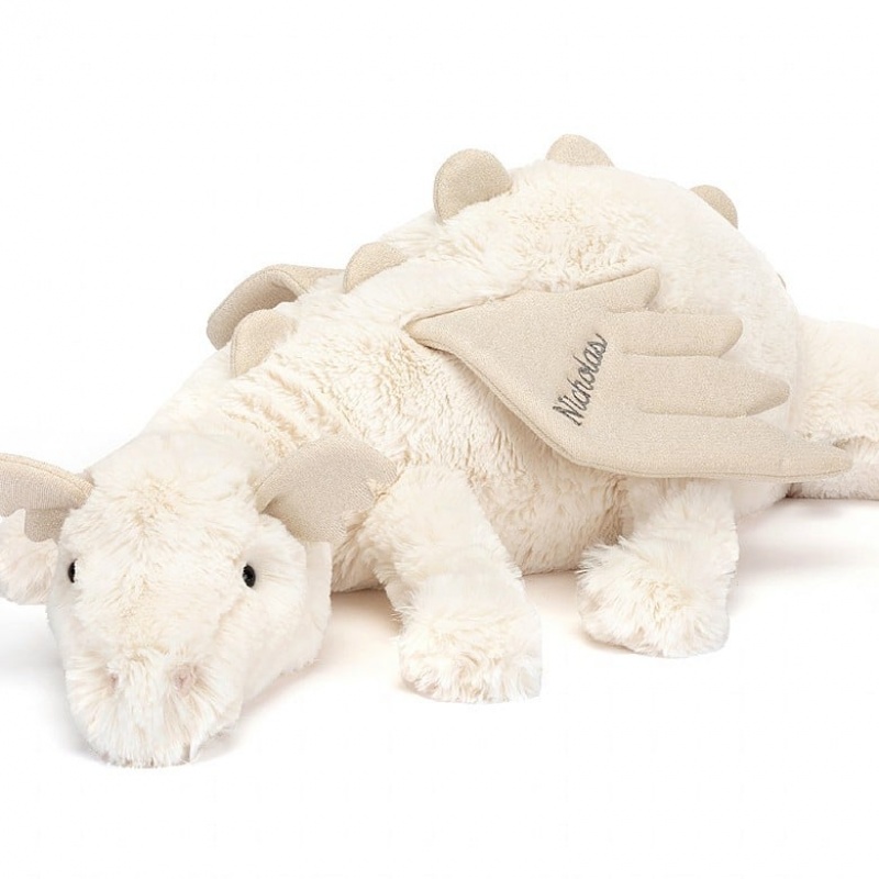 Huge Jellycat Personalised Snow Dragon USA | 50THVKOUI