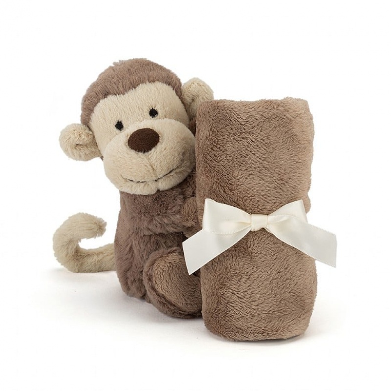 Jellycat Bashful Monkey Soother USA | 53XHYWMPK