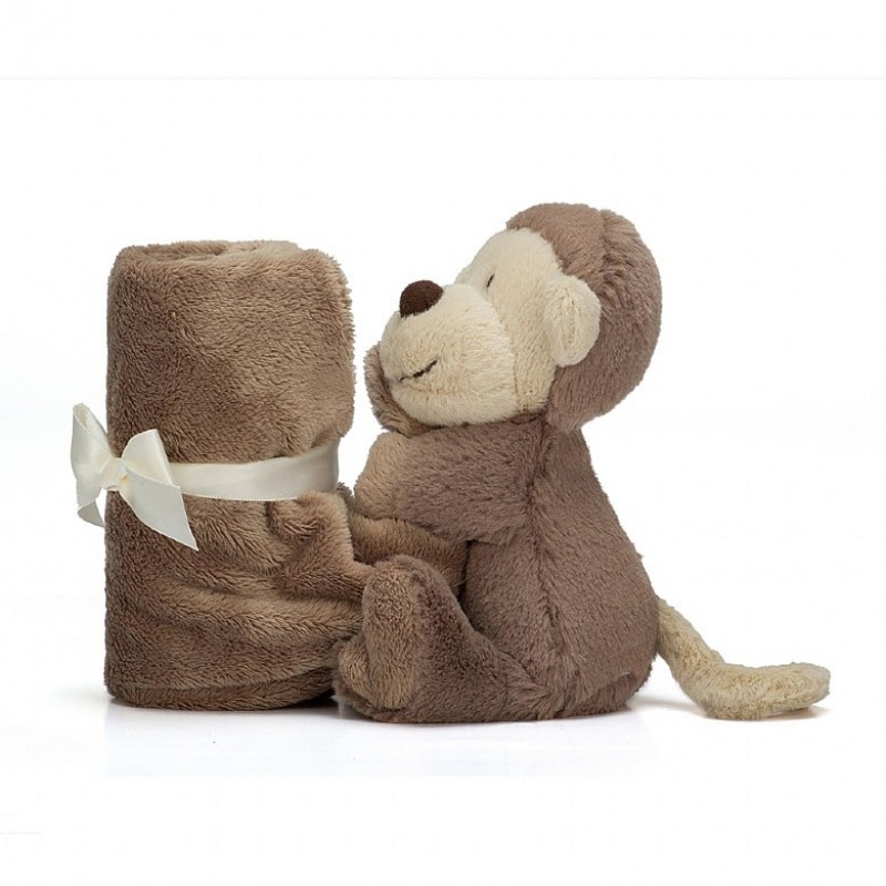 Jellycat Bashful Monkey Soother USA | 53XHYWMPK