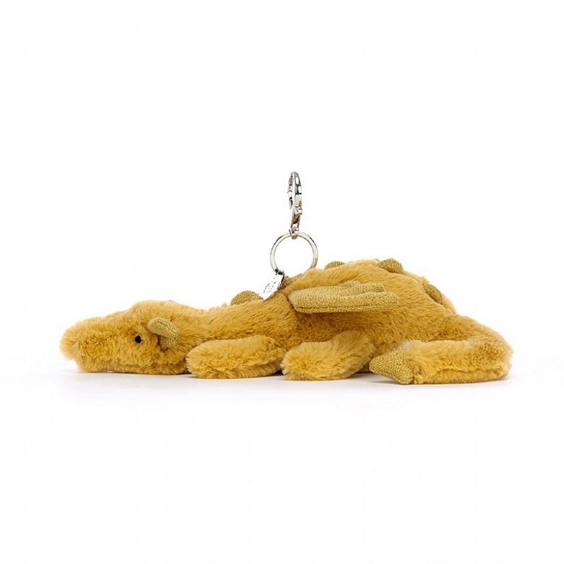 Jellycat Golden Dragon Bag Charm Outlet | 26JMFNROS