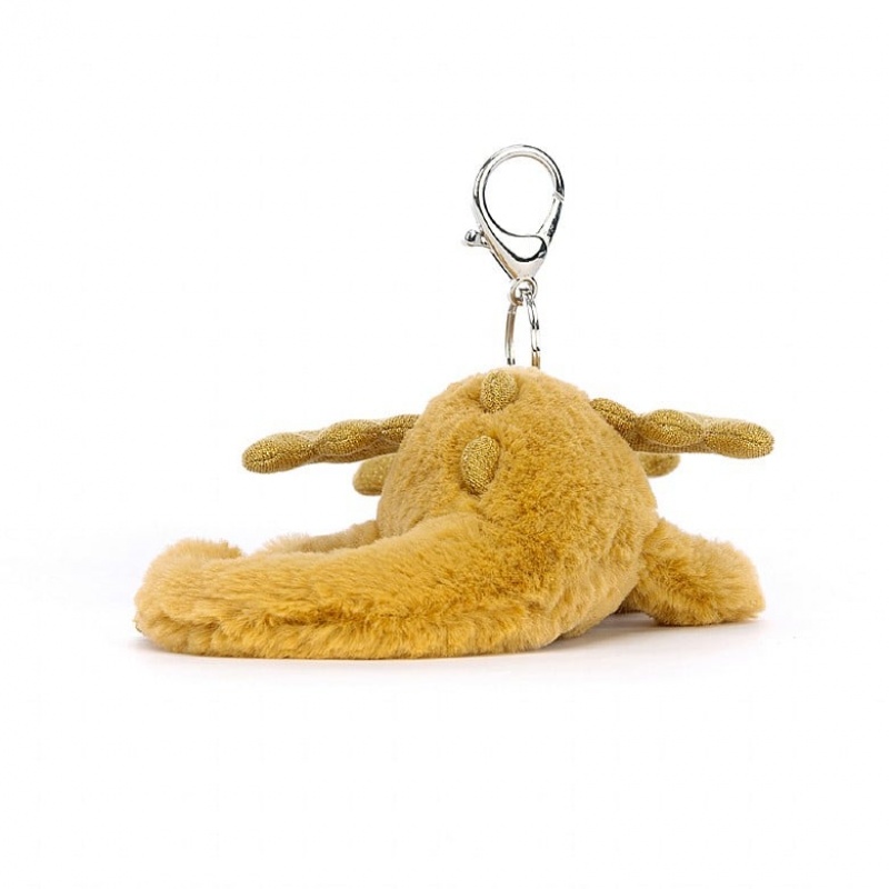 Jellycat Golden Dragon Bag Charm Outlet | 26JMFNROS