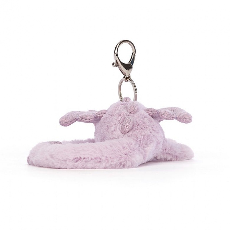 Jellycat Lavender Dragon Bag Charm | 38CYMQSKZ