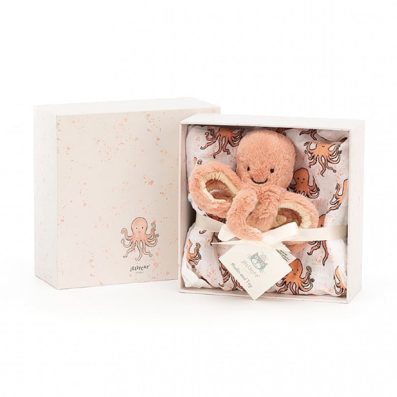 Jellycat Odell Octopus Gift Set Outlet | 28DUKOCLN