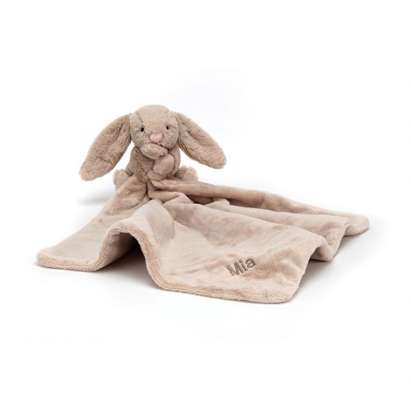 Jellycat Personalised Bashful Beige Bunny Soother USA | 52UCSIQLO