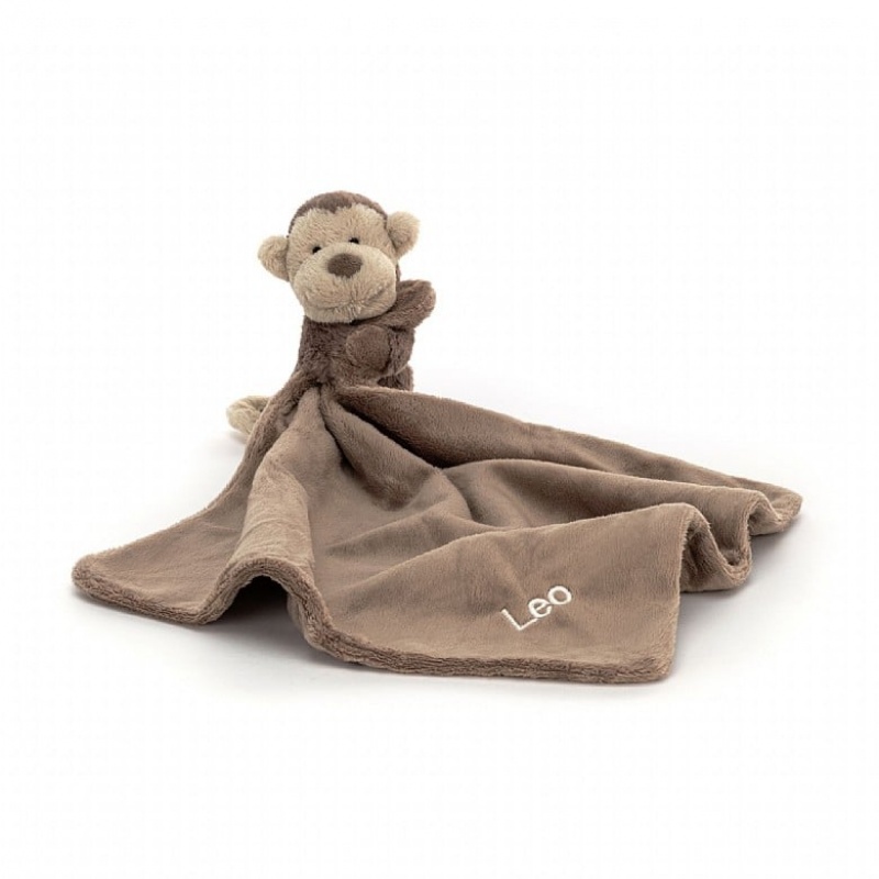 Jellycat Personalised Bashful Monkey Soother USA | 56MNTXBJD