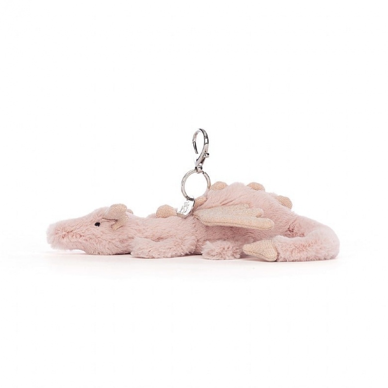 Jellycat Rose Dragon Bag Charm Outlet | 21NHLZVWB