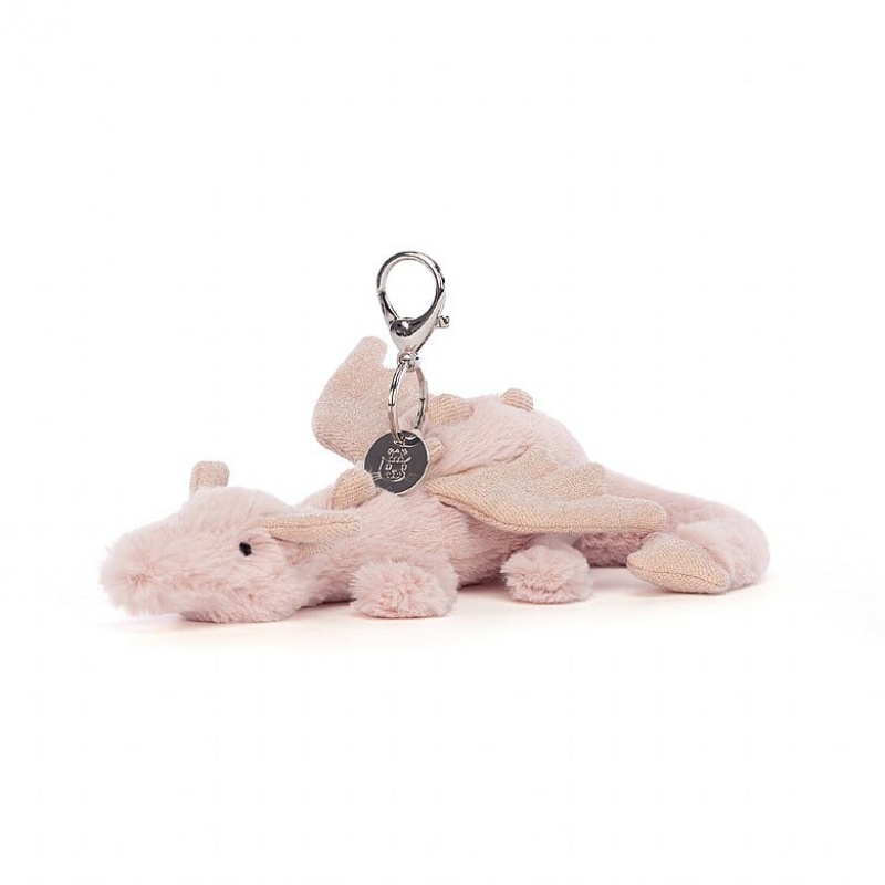 Jellycat Rose Dragon Bag Charm Outlet | 21NHLZVWB