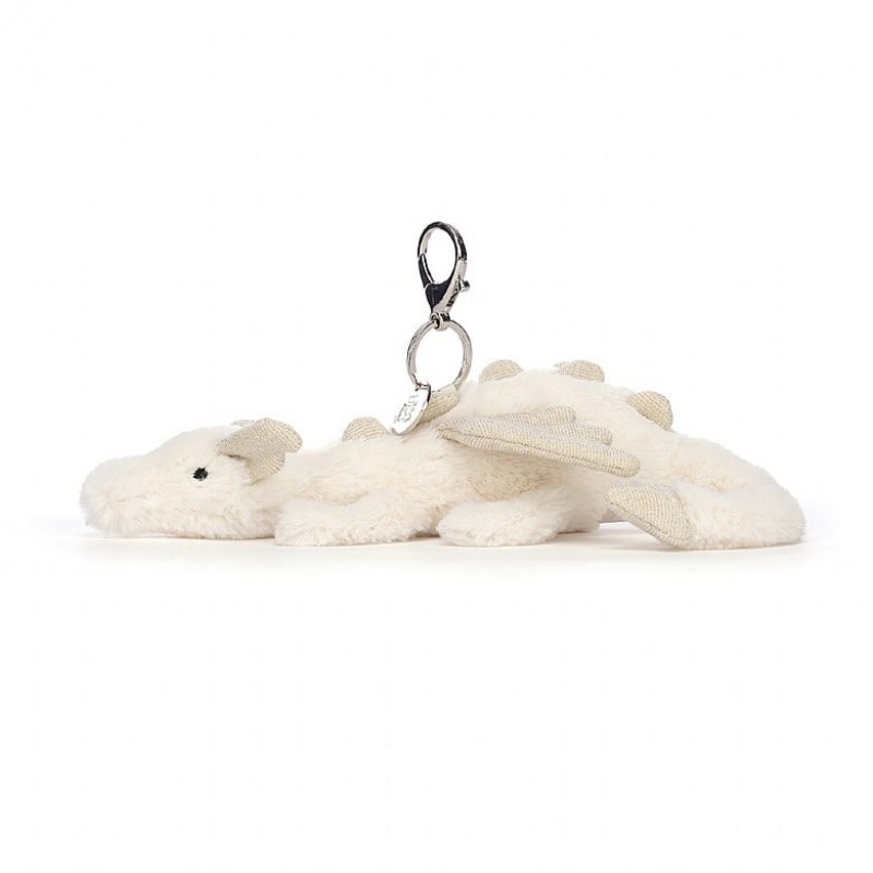 Jellycat Snow Dragon Bag Charm Outlet | 29DBYFQUT