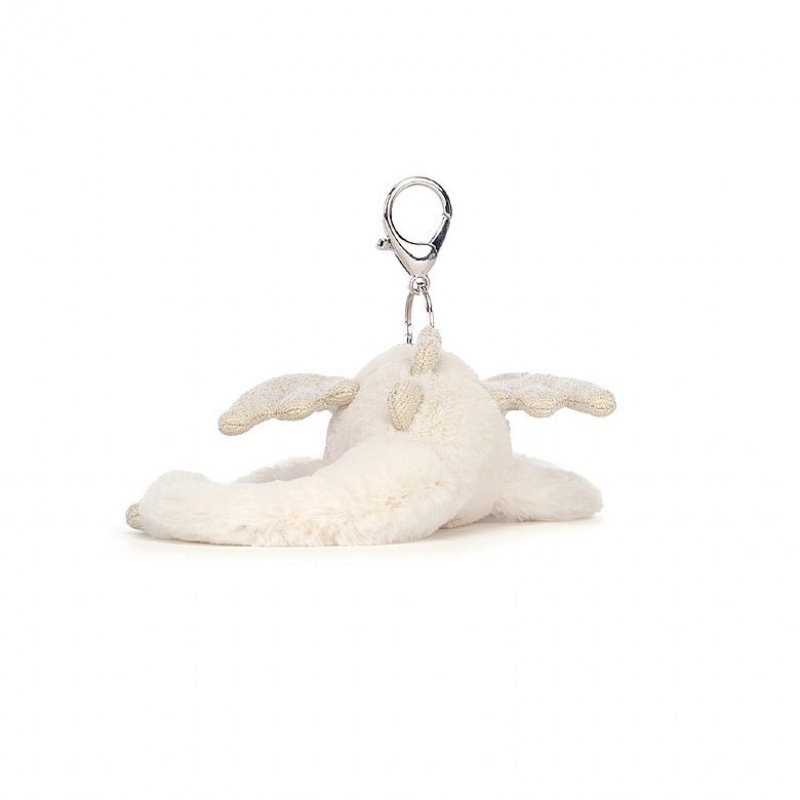 Jellycat Snow Dragon Bag Charm Outlet | 29DBYFQUT