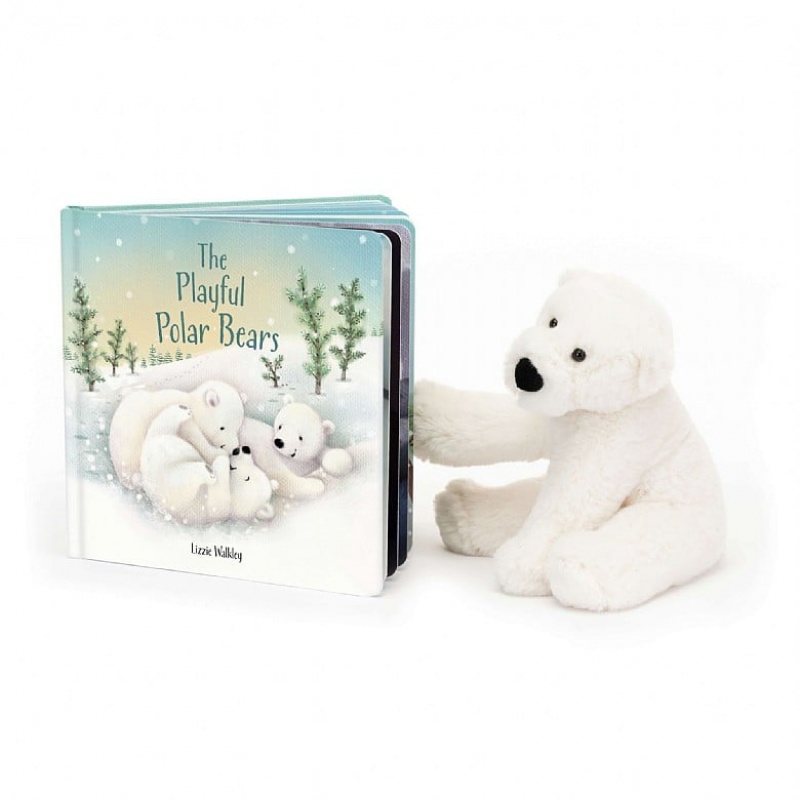 Jellycat The Playful Polar Bears Book USA | 53IJRWLOT