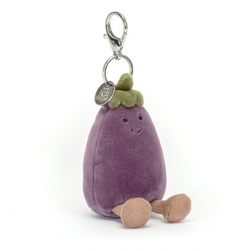 Jellycat Vivacious Aubergine Bag Charm | 36YTAEJUX