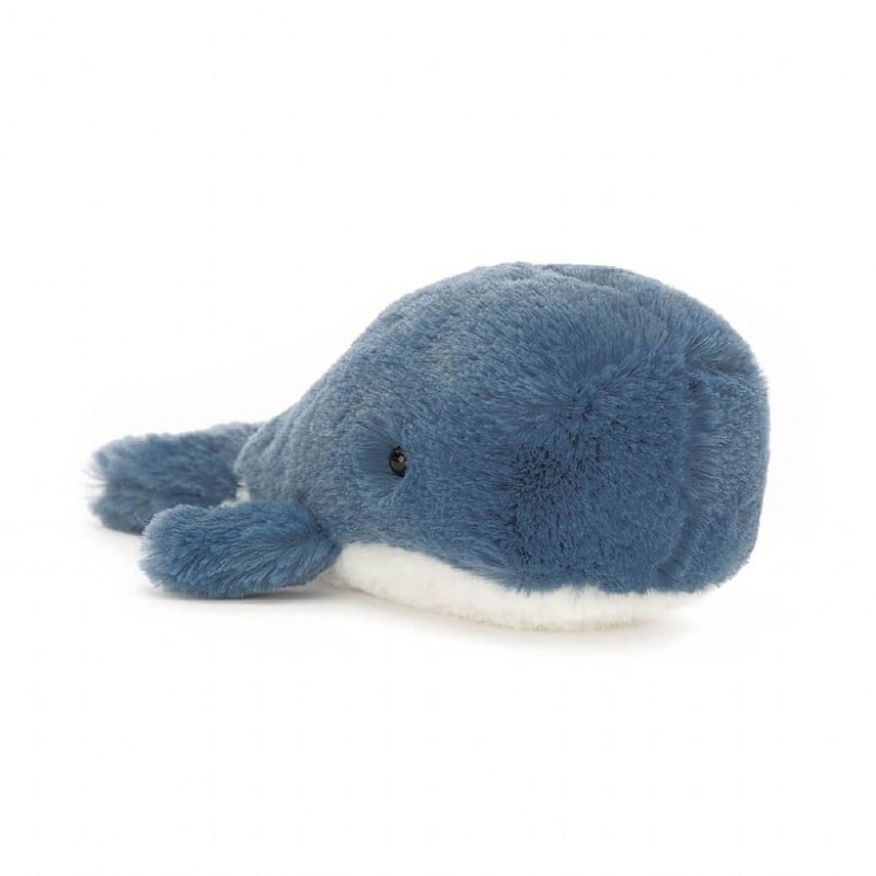 Jellycat Wavelly Whale Blue USA | 52LOTWZUA