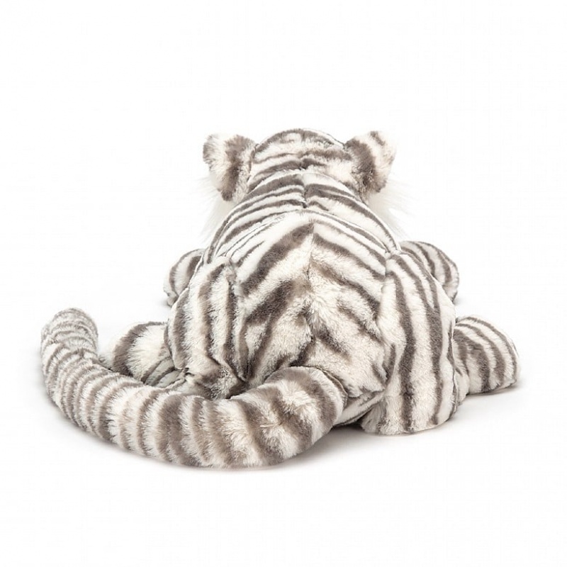 Large Jellycat Sacha Snow Tiger Clearance Sale | 78SAUHPBX