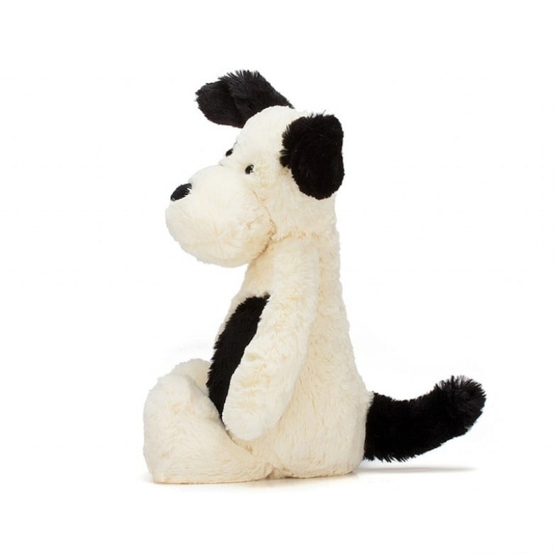 Medium Jellycat Bashful Black & Cream Puppy USA | 59XLZYCNE