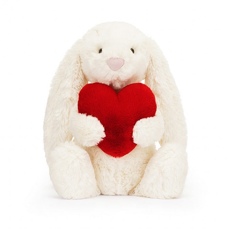 Medium Jellycat Bashful Red Love Heart Bunny Sale | 47WVOJAFM