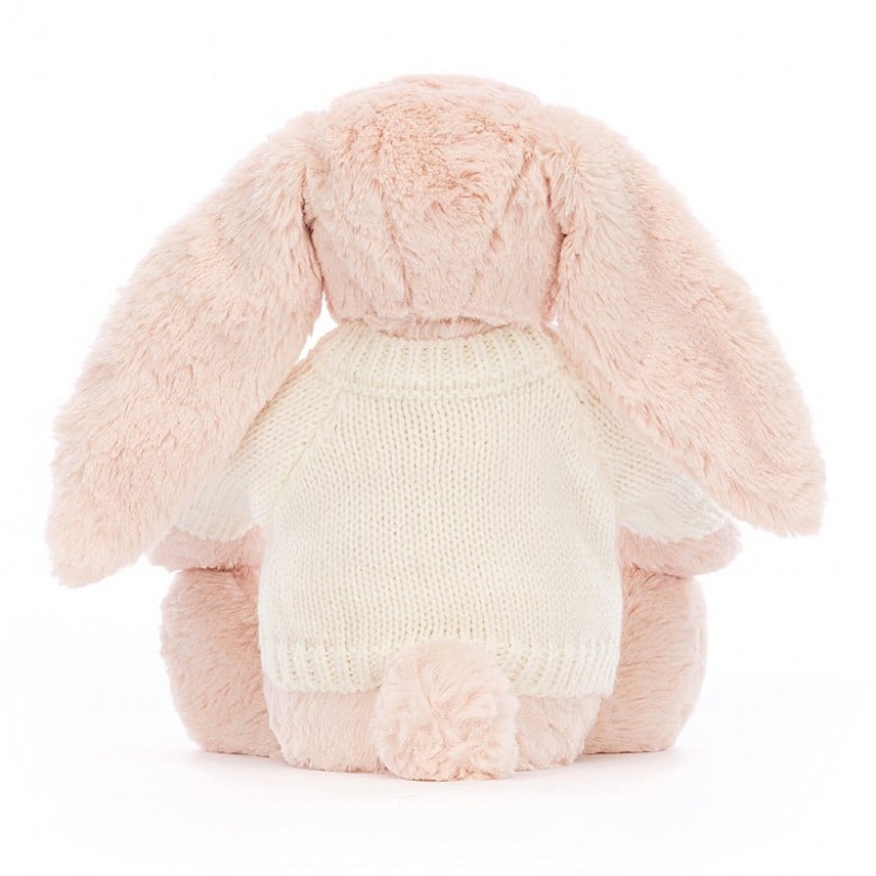 Medium Jellycat Blossom Blush Bunny with Personalised Cream Jumper Black Friday | 05ILHPFTG