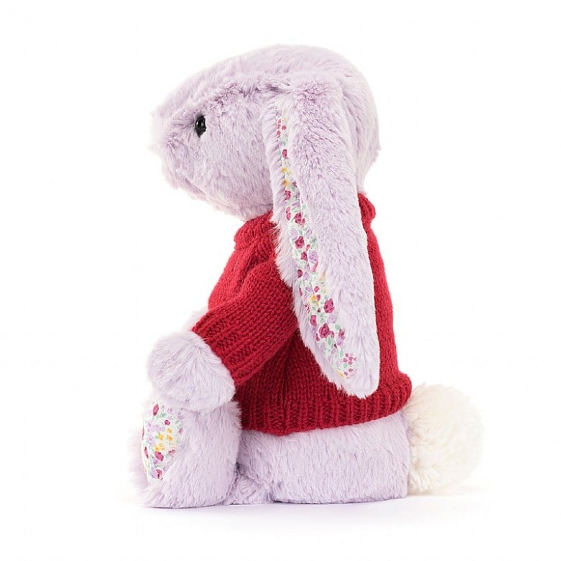 Medium Jellycat Blossom Jasmine Bunny with Personalised Red Jumper | 82QEODBUI