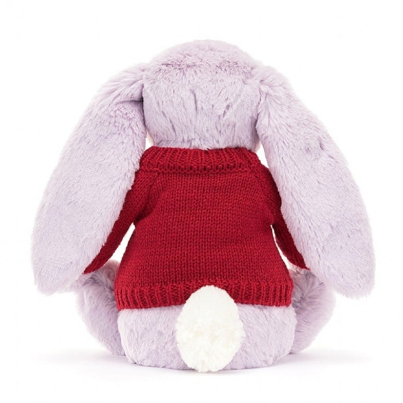 Medium Jellycat Blossom Jasmine Bunny with Personalised Red Jumper | 82QEODBUI