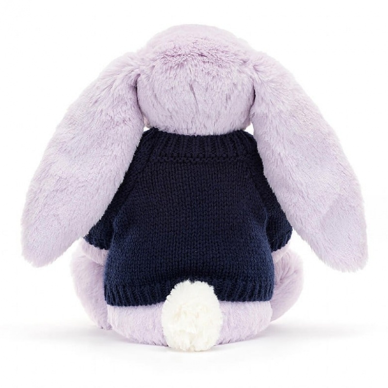 Medium Jellycat Blossom Jasmine Bunny with Personalised Navy Jumper Black Friday | 07PXBVAHM