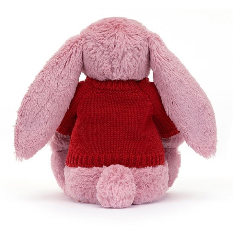 Medium Jellycat Blossom Tulip Bunny with Personalised Red Jumper Clearance | 90YOAFBEK