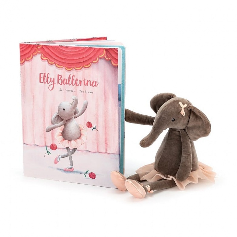 Medium Jellycat Elly Ballerina Book and Dancing Darcey Elephant Clearance | 91CWDNXYV