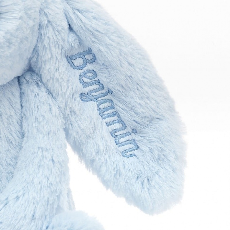 Medium Jellycat Personalised Bashful Blue Bunny | 85FDTEUVC