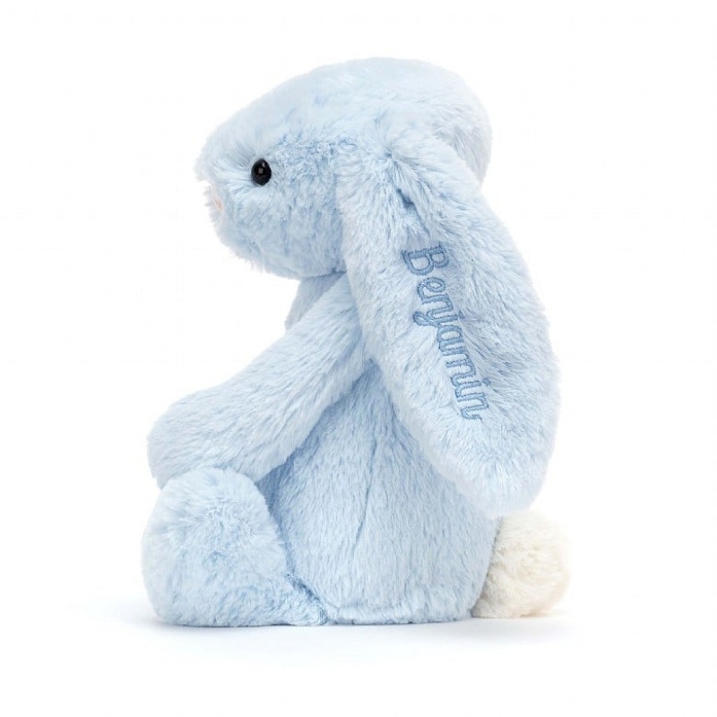 Medium Jellycat Personalised Bashful Blue Bunny | 85FDTEUVC