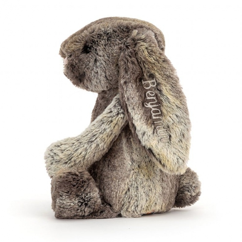 Medium Jellycat Personalised Bashful Cottontail Bunny Clearance Sale | 72CBQEXJD