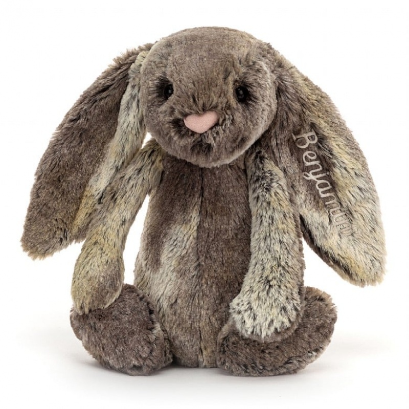 Medium Jellycat Personalised Bashful Cottontail Bunny Clearance Sale | 72CBQEXJD