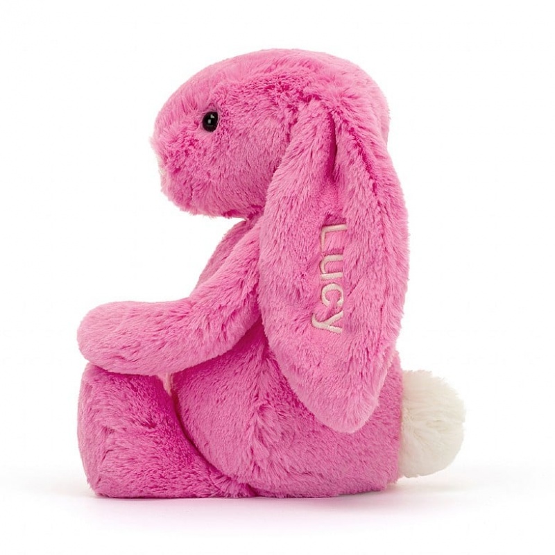 Medium Jellycat Personalised Bashful Hot Pink Bunny | 68IKDJCZB