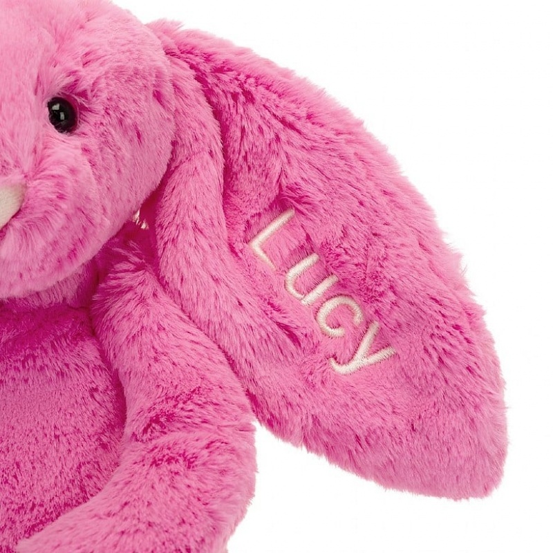 Medium Jellycat Personalised Bashful Hot Pink Bunny | 68IKDJCZB