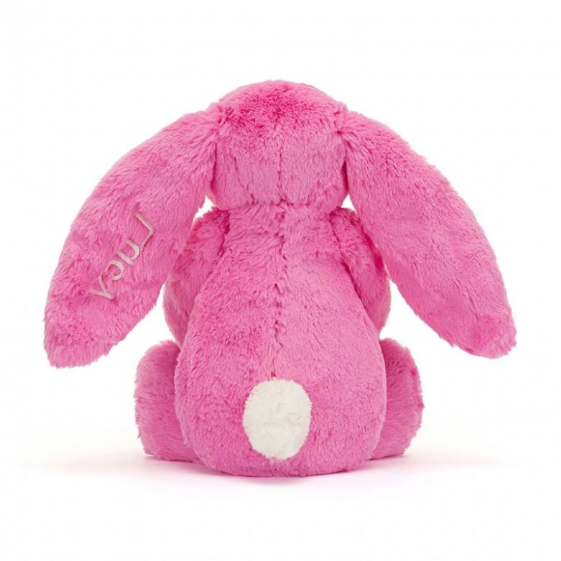 Medium Jellycat Personalised Bashful Hot Pink Bunny | 68IKDJCZB