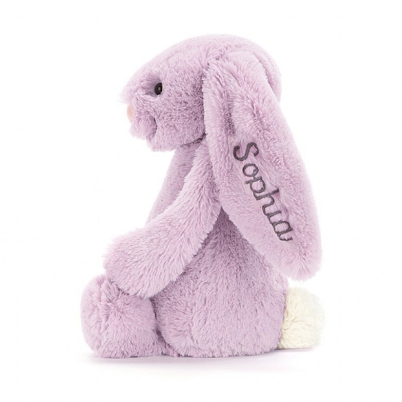 Medium Jellycat Personalised Bashful Lilac Bunny | 34GNCJDRT